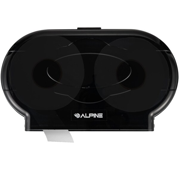 Alpine Industries Jumbo Double-Roll Toilet Paper Dispenser, Black ALP482-2-ECO-TBLK - main